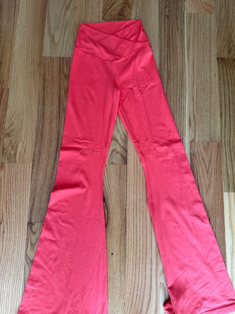 aerie Coral Pink Flared Leggings with Fold-Over Waist